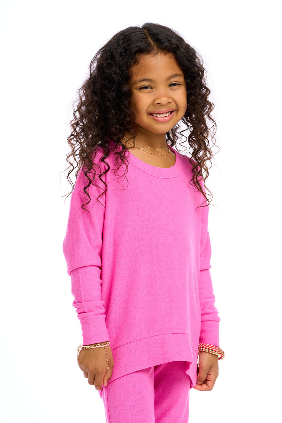 Cozy Knit Boxy Long Sleeve High Low Pullover Girls chaserbrand