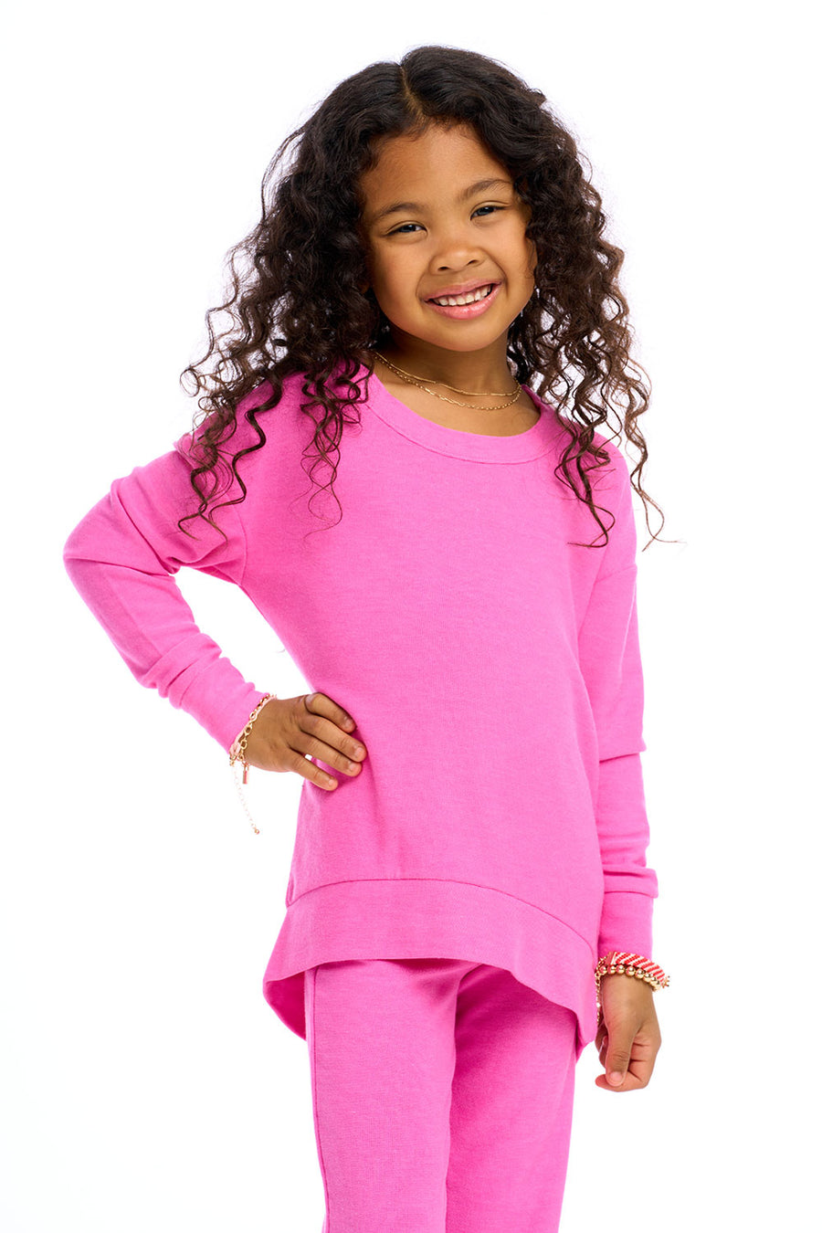 Cozy Knit Boxy Long Sleeve High Low Pullover Girls chaserbrand