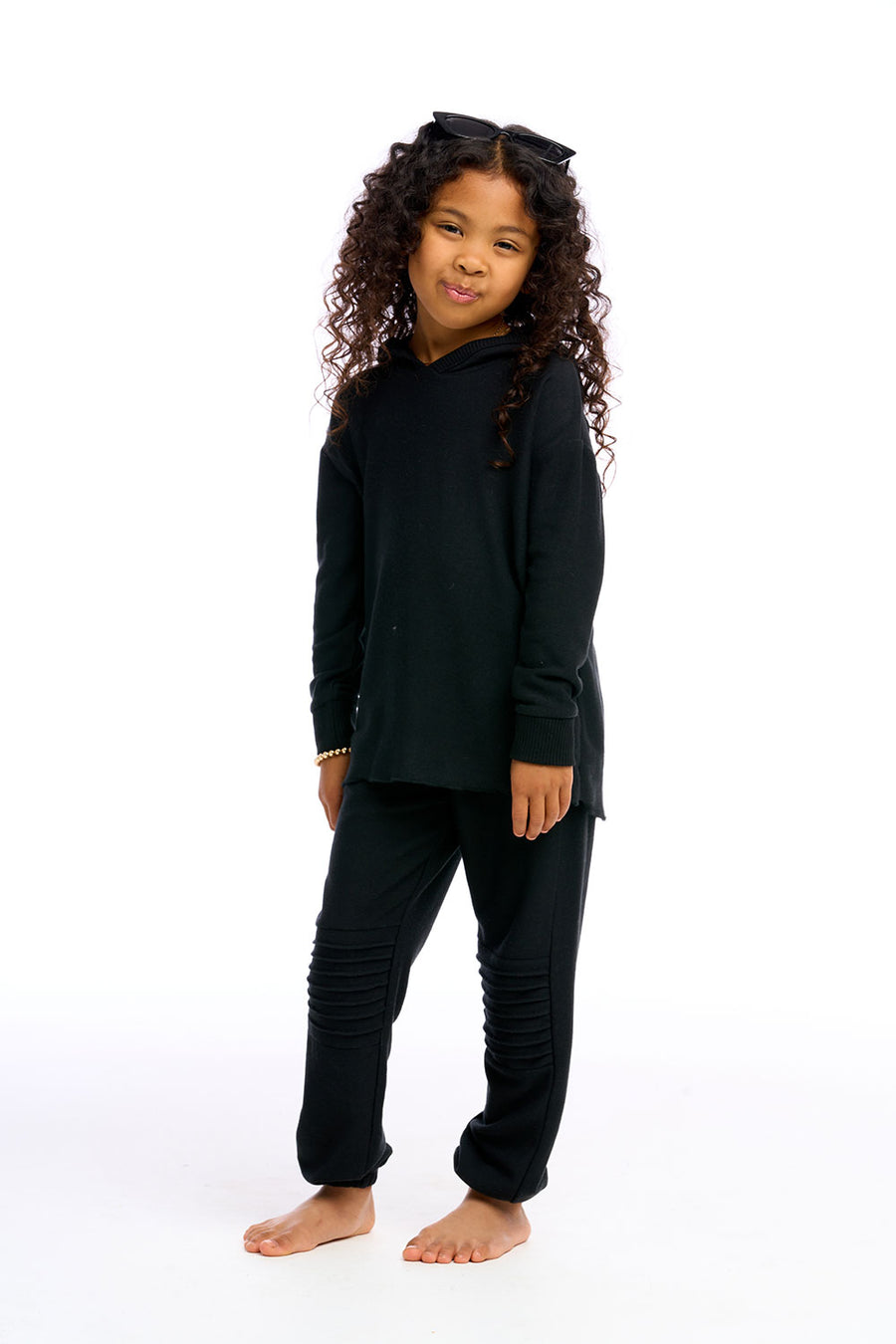 Girls Recycled Cozy Knit High Low Pullover Hoodie Girls chaserbrand