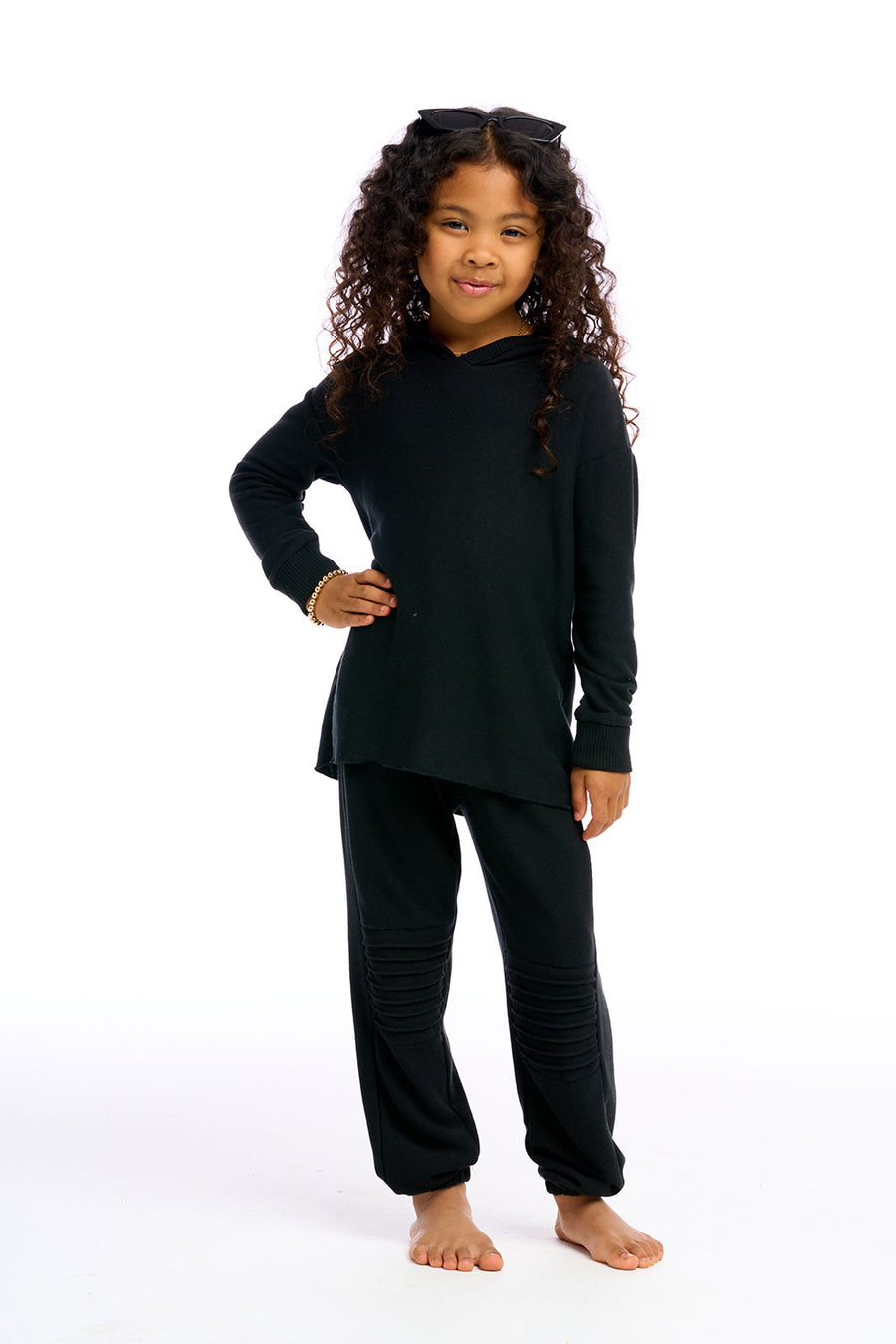Girls Recycled Cozy Knit High Low Pullover Hoodie Girls chaserbrand