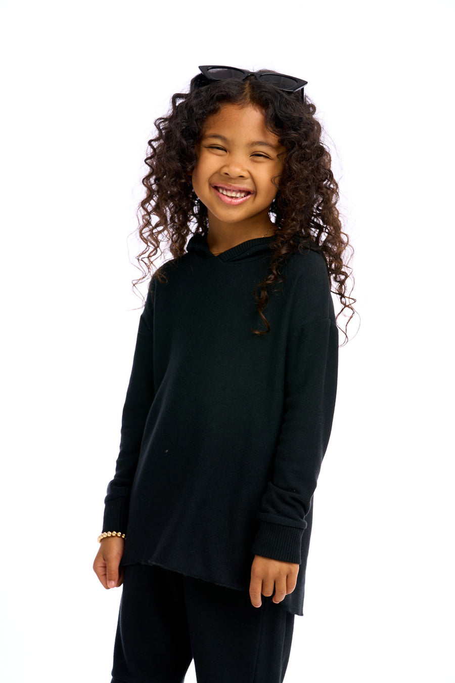Girls Recycled Cozy Knit High Low Pullover Hoodie Girls chaserbrand