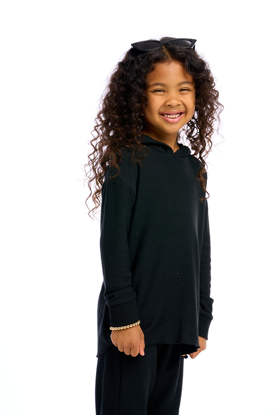 Girls Recycled Cozy Knit High Low Pullover Hoodie Girls chaserbrand
