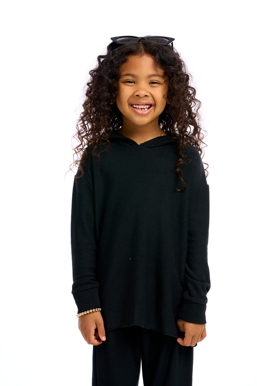 Girls Recycled Cozy Knit High Low Pullover Hoodie Girls chaserbrand