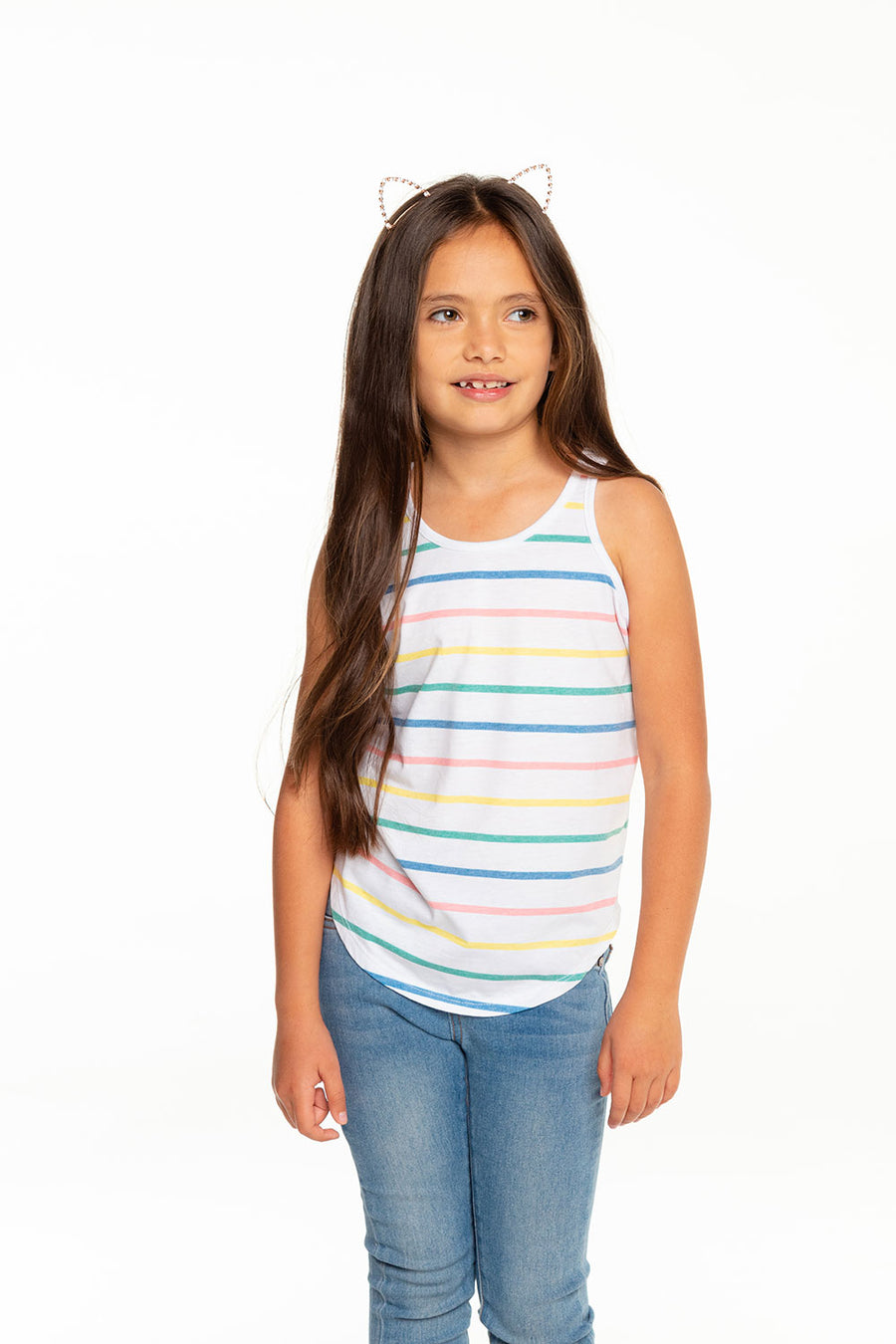 Girls Recycled Vintage Jersey Scoop Back Shirttail Tank GIRLS - chaserbrand