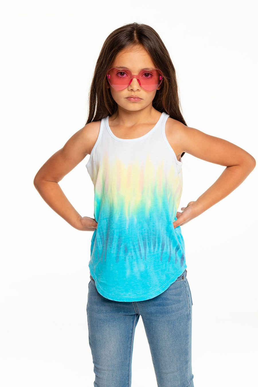 Girls Recycled Vintage Jersey Scoop Back Shirttail Tank GIRLS - chaserbrand