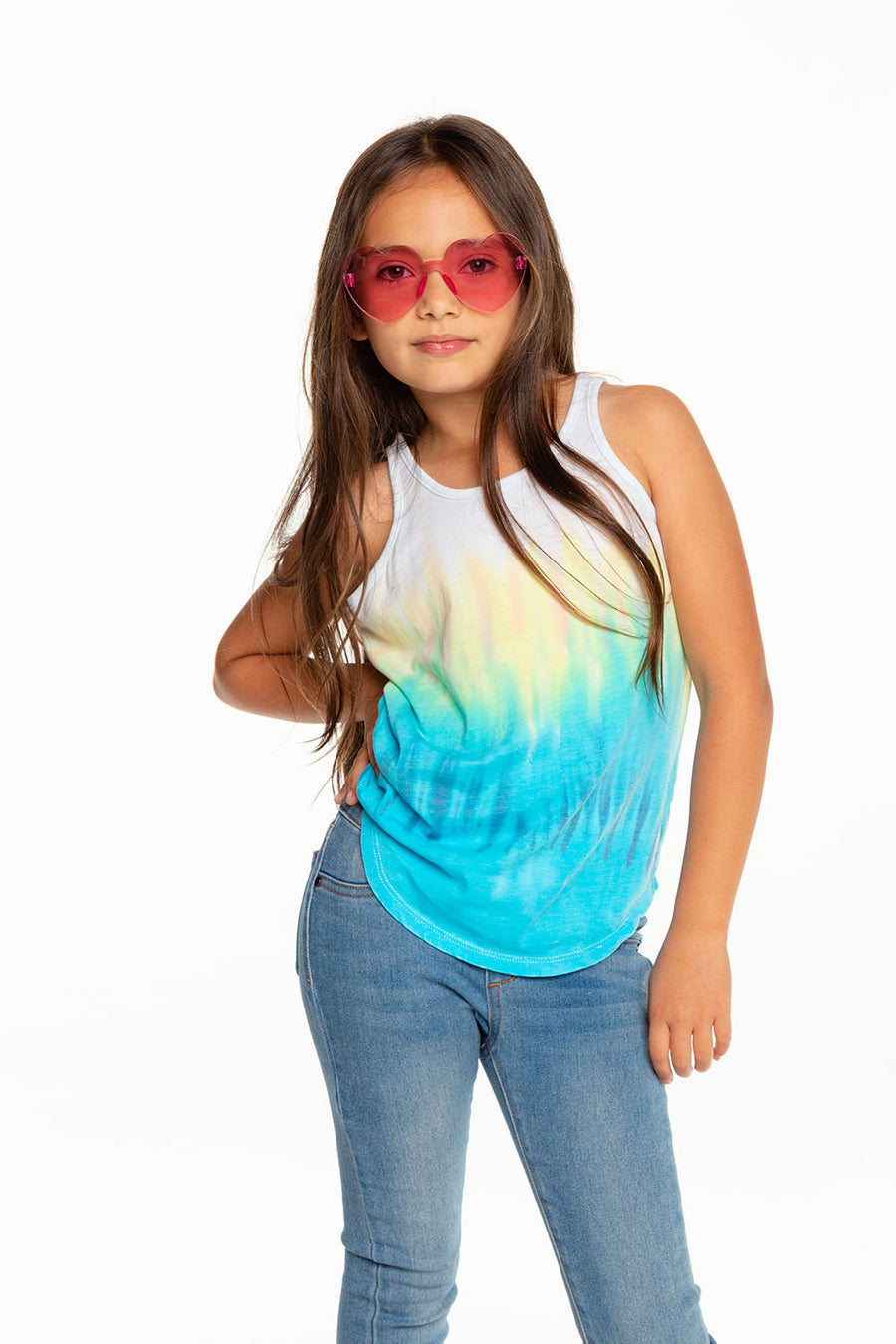 Girls Recycled Vintage Jersey Scoop Back Shirttail Tank GIRLS - chaserbrand