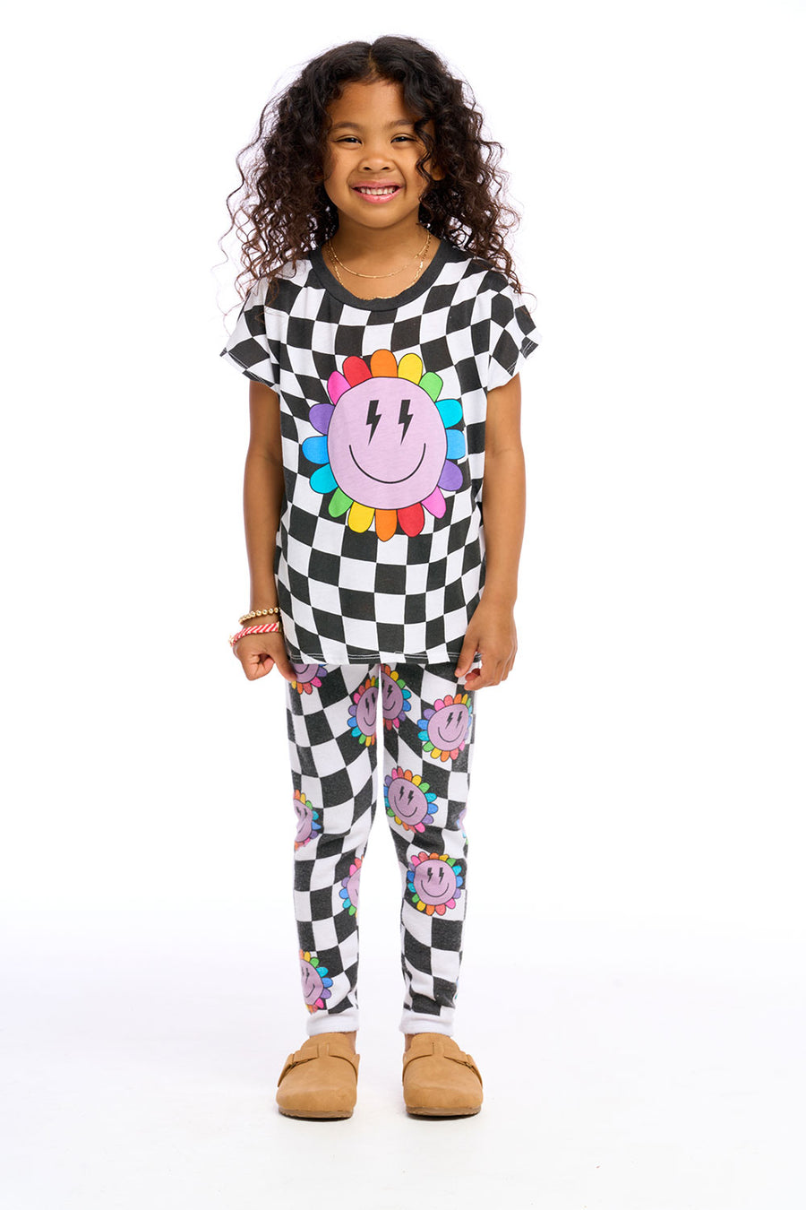 Checkered Rainbow Daisy Girls chaserbrand