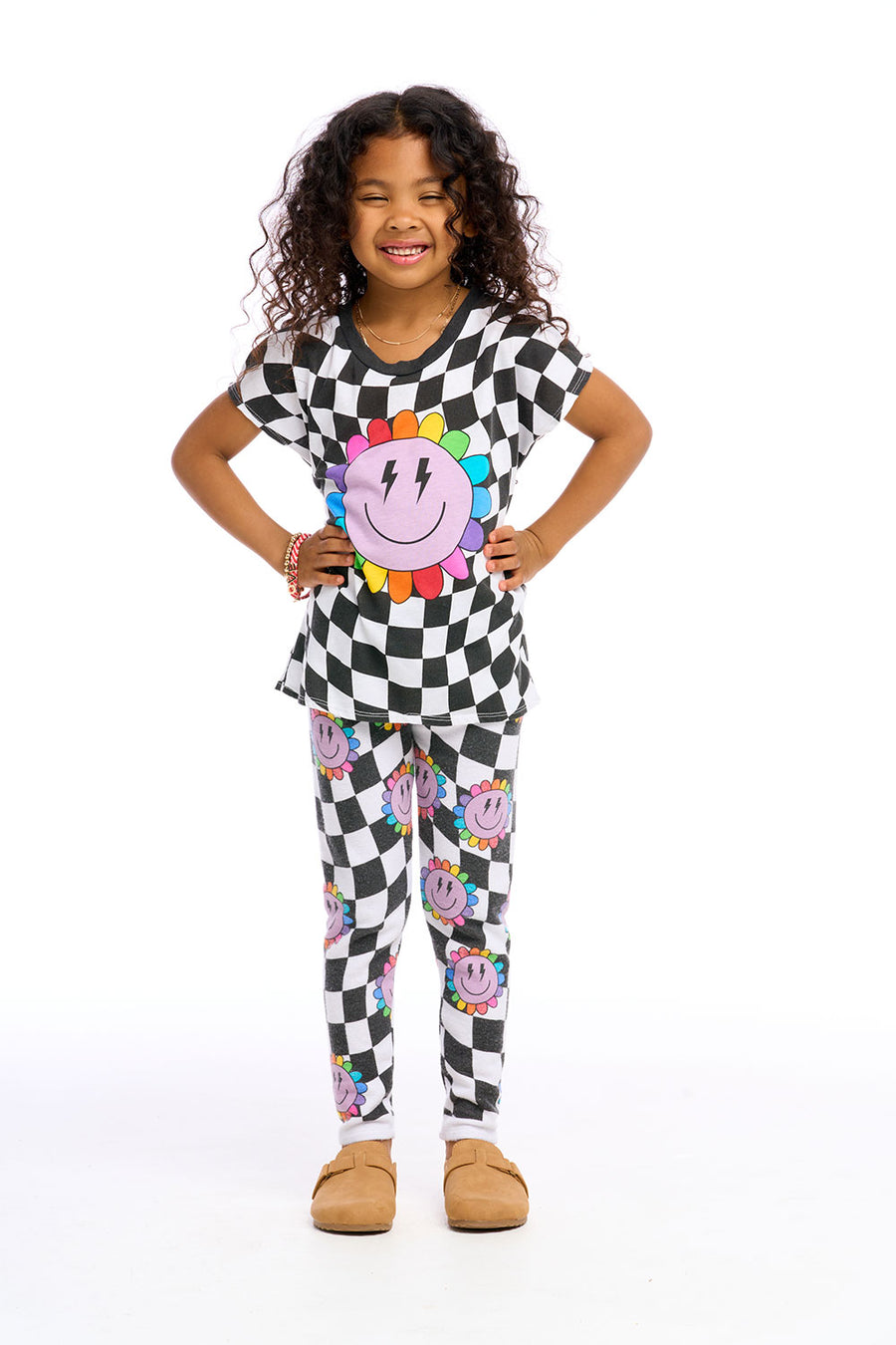 Checkered Rainbow Daisy Girls chaserbrand