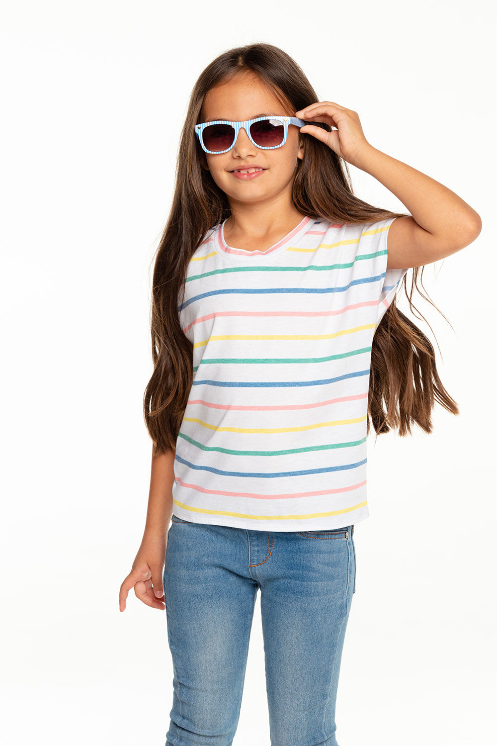 Girls Recycled Vintage Jersey Cap Sleeve Vent Back Tee GIRLS - chaserbrand