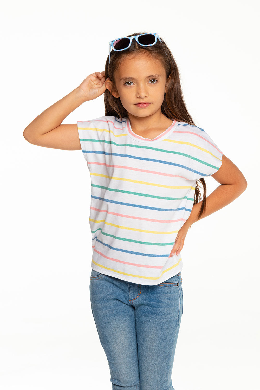 Girls Recycled Vintage Jersey Cap Sleeve Vent Back Tee GIRLS - chaserbrand