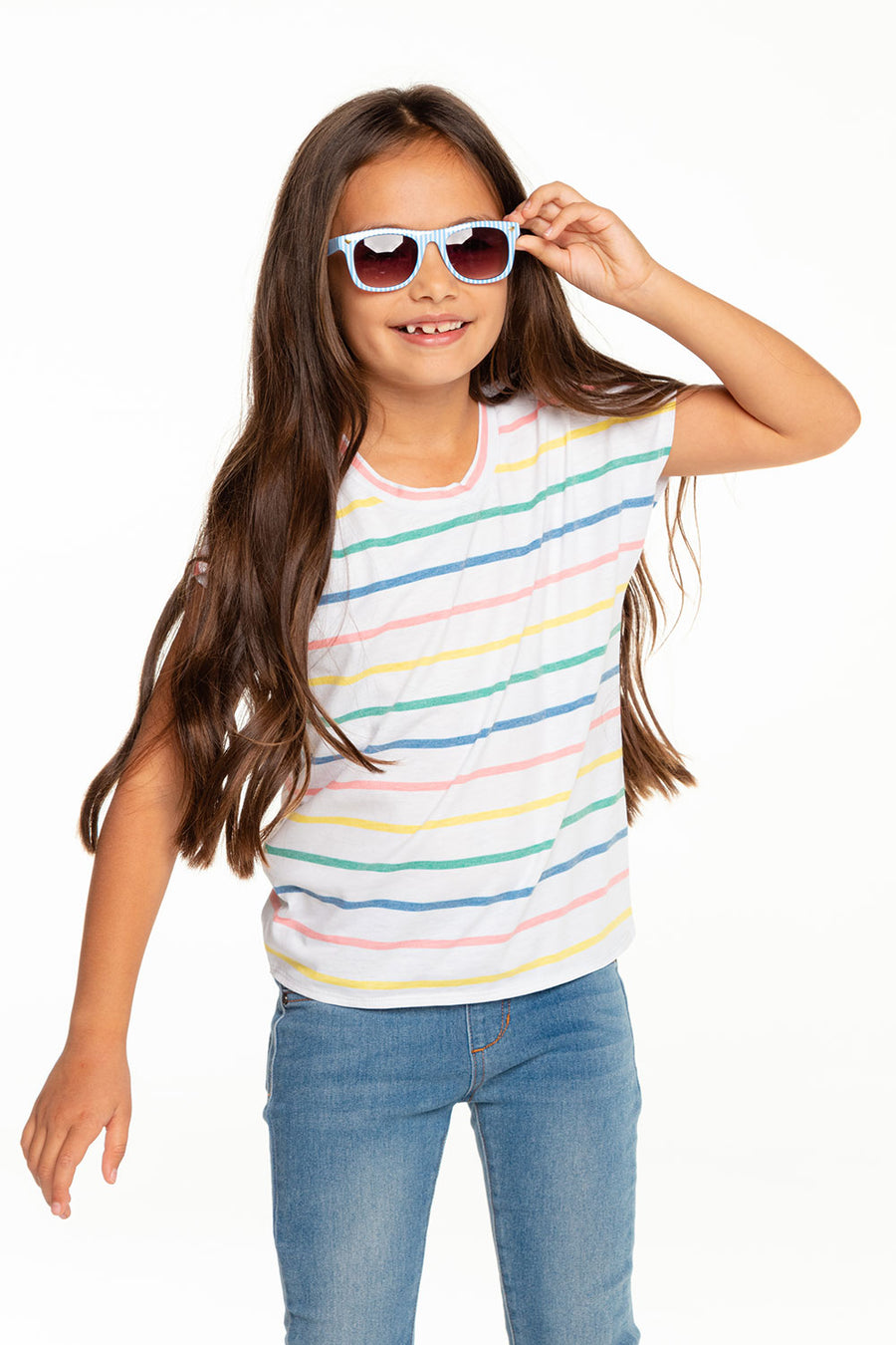 Girls Recycled Vintage Jersey Cap Sleeve Vent Back Tee GIRLS - chaserbrand