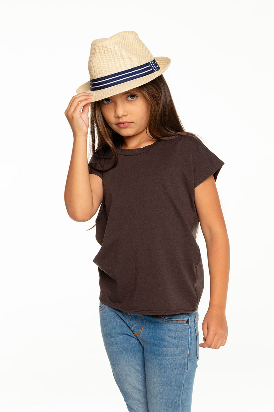 Girls Recycled Vintage Jersey Cap Sleeve Vent Back Tee GIRLS - chaserbrand