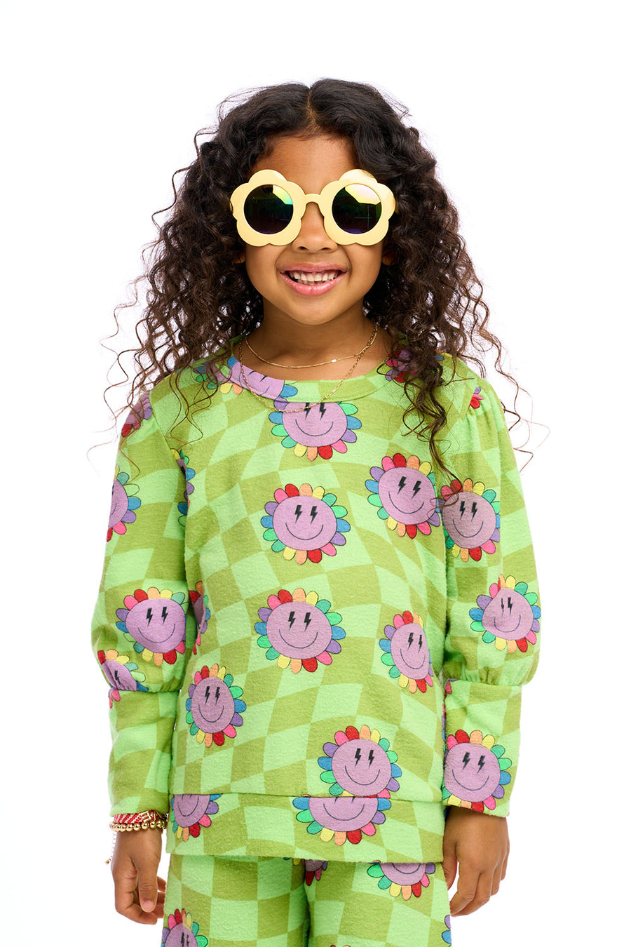 Lime Checkered Daisy Girls chaserbrand
