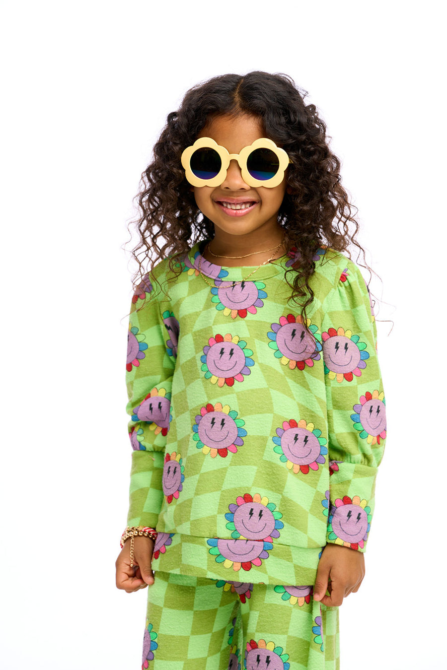 Lime Checkered Daisy Girls chaserbrand