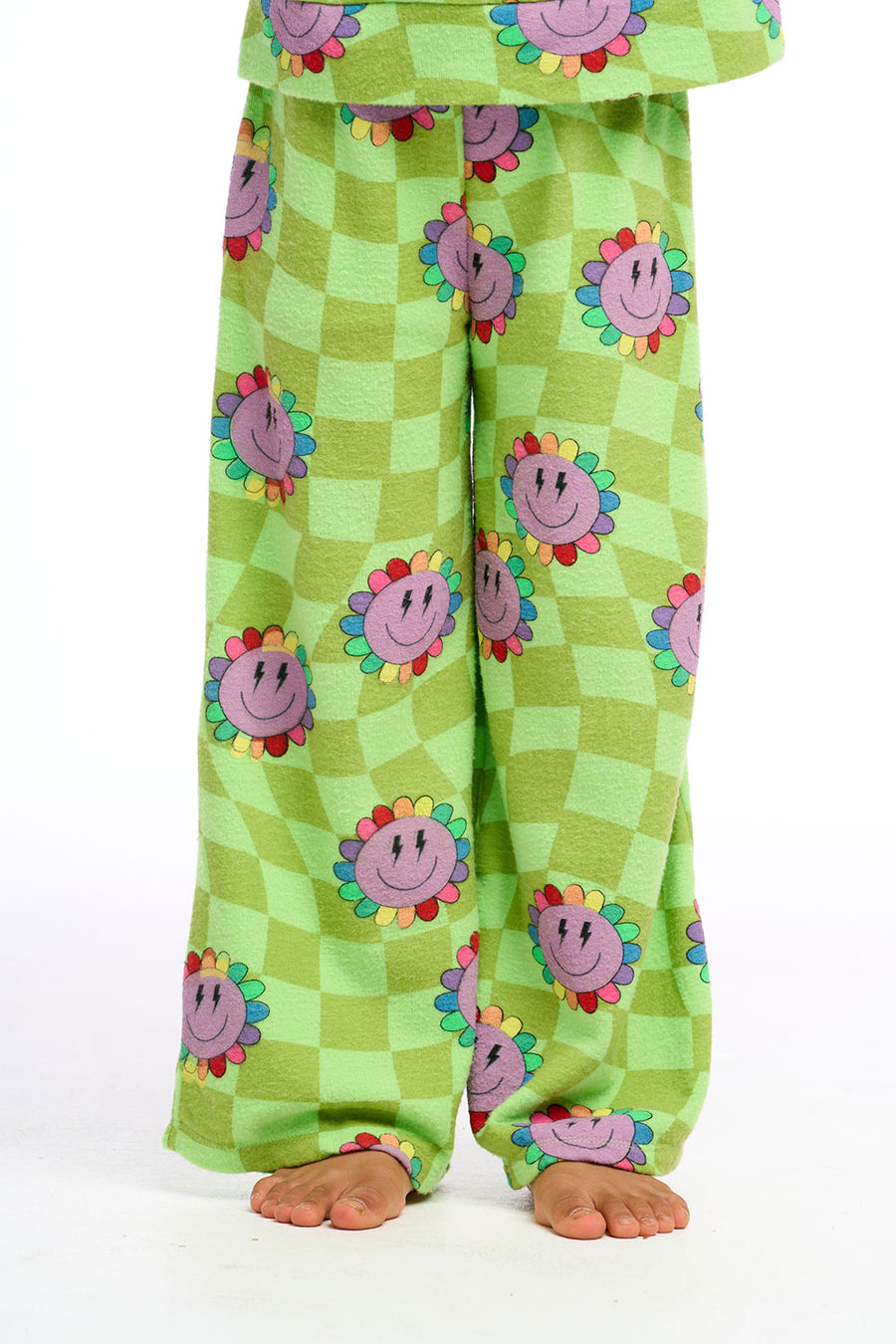 Lime Checkered Daisy Pants Girls chaserbrand
