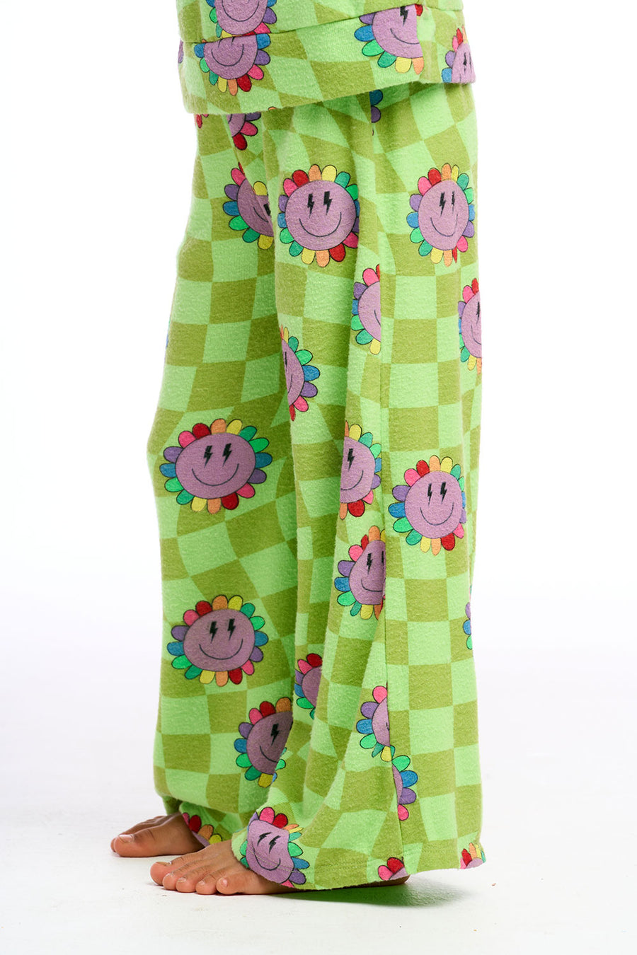 Lime Checkered Daisy Pants Girls chaserbrand