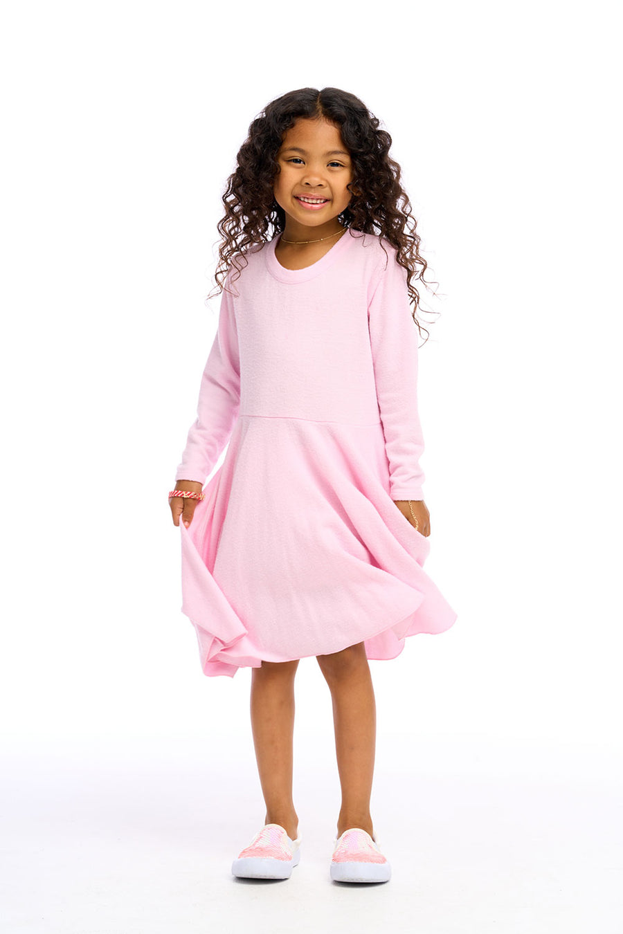 Recycled Bliss Knit Long Sleeve Dress Girls chaserbrand