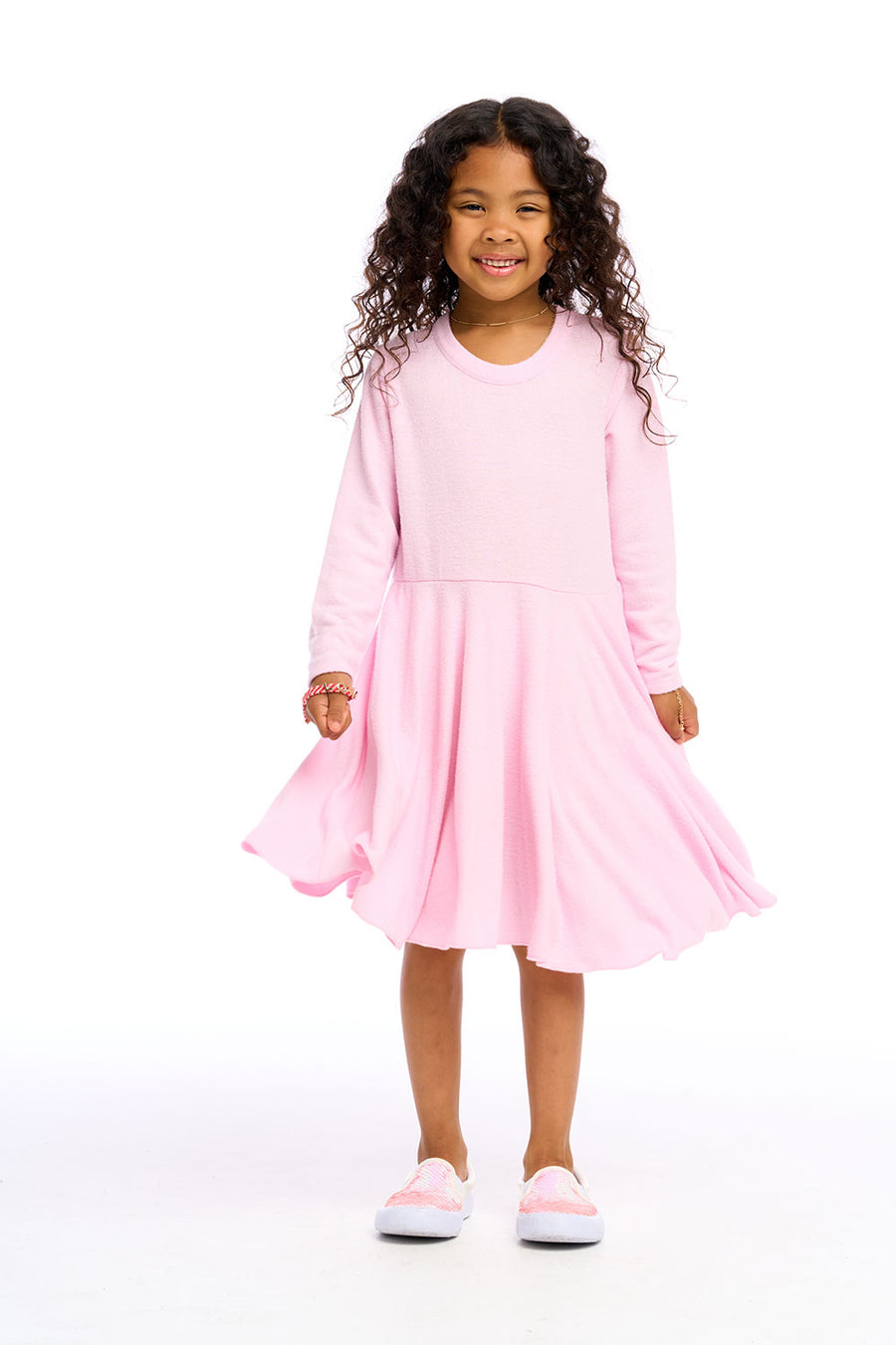 Recycled Bliss Knit Long Sleeve Dress Girls chaserbrand