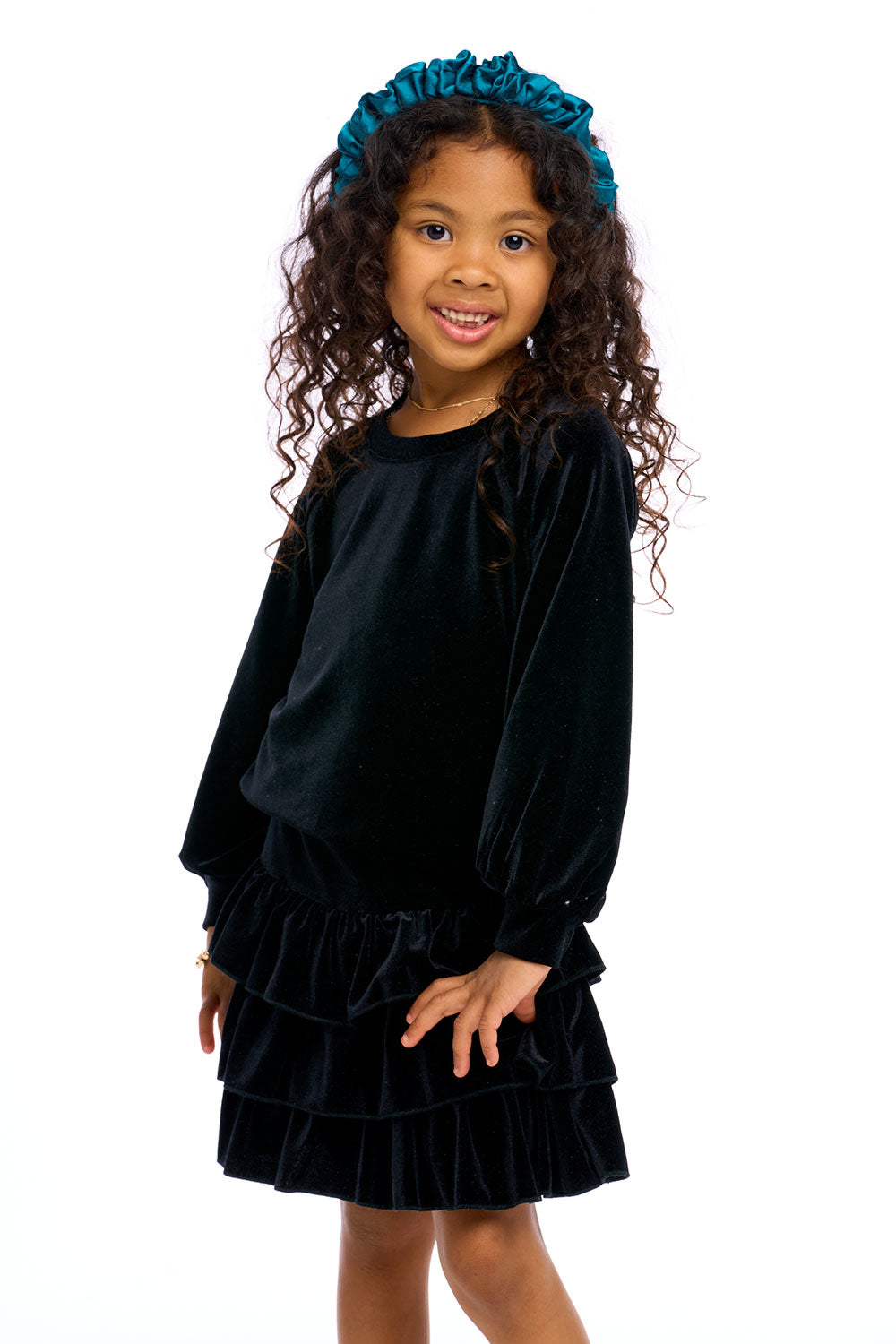 Stretch Velvet Blouson Sleeve Raglan Girls chaserbrand