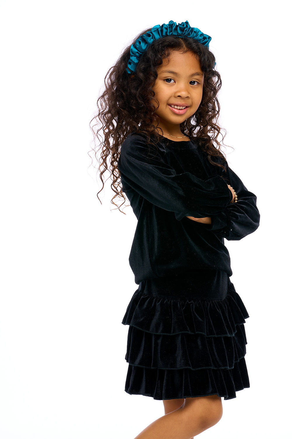 Stretch Velvet Blouson Sleeve Raglan Girls chaserbrand