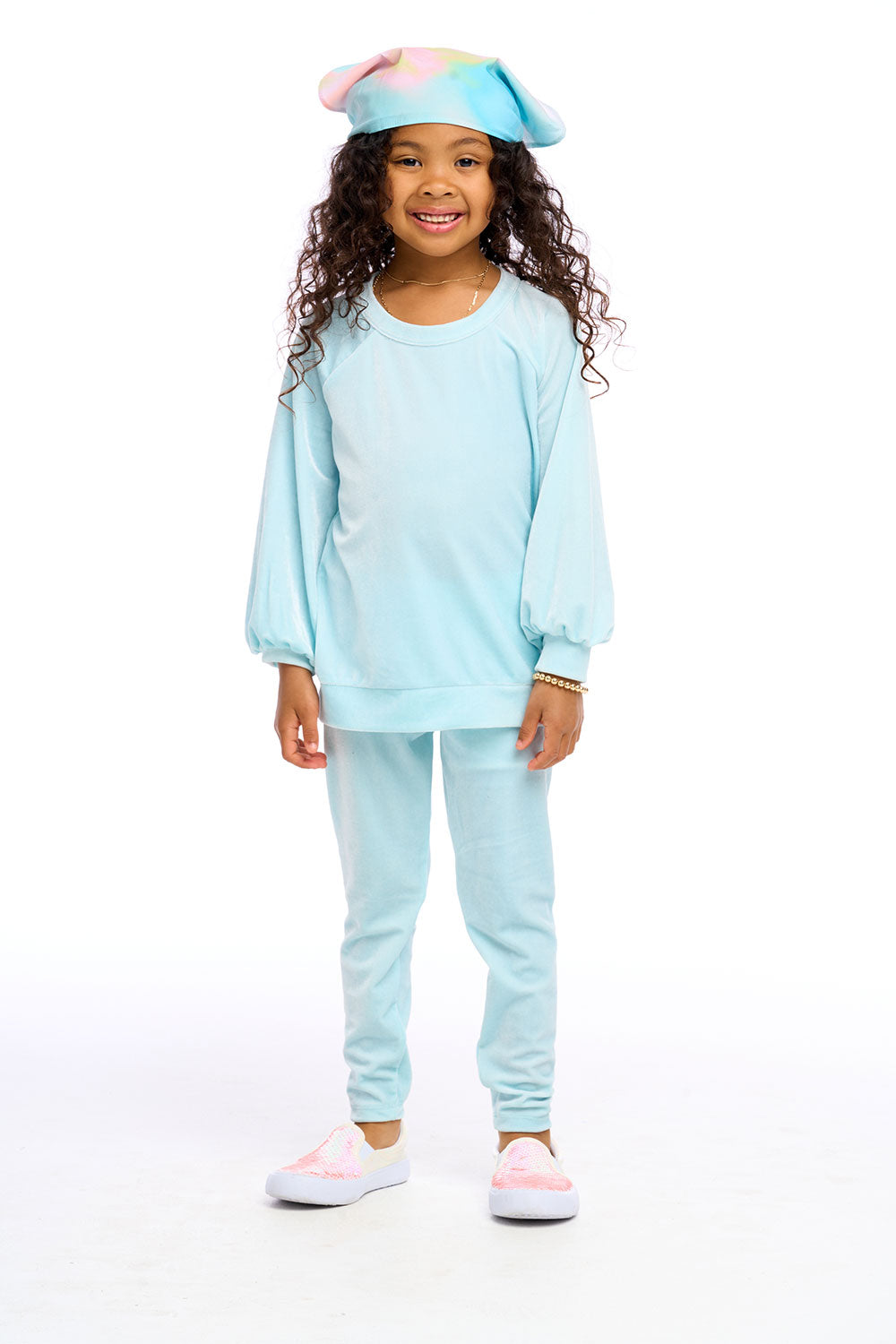 Stretch Velvet Blouson Sleeve Raglan Girls chaserbrand