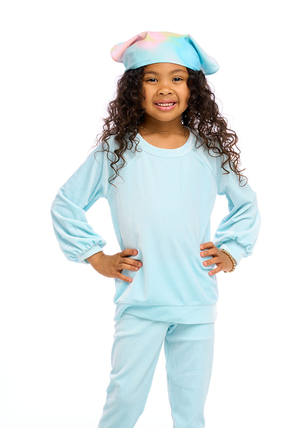 Stretch Velvet Blouson Sleeve Raglan Girls chaserbrand