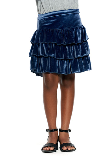 Stretch Velvet Flouncy Skort GIRLS - chaserbrand