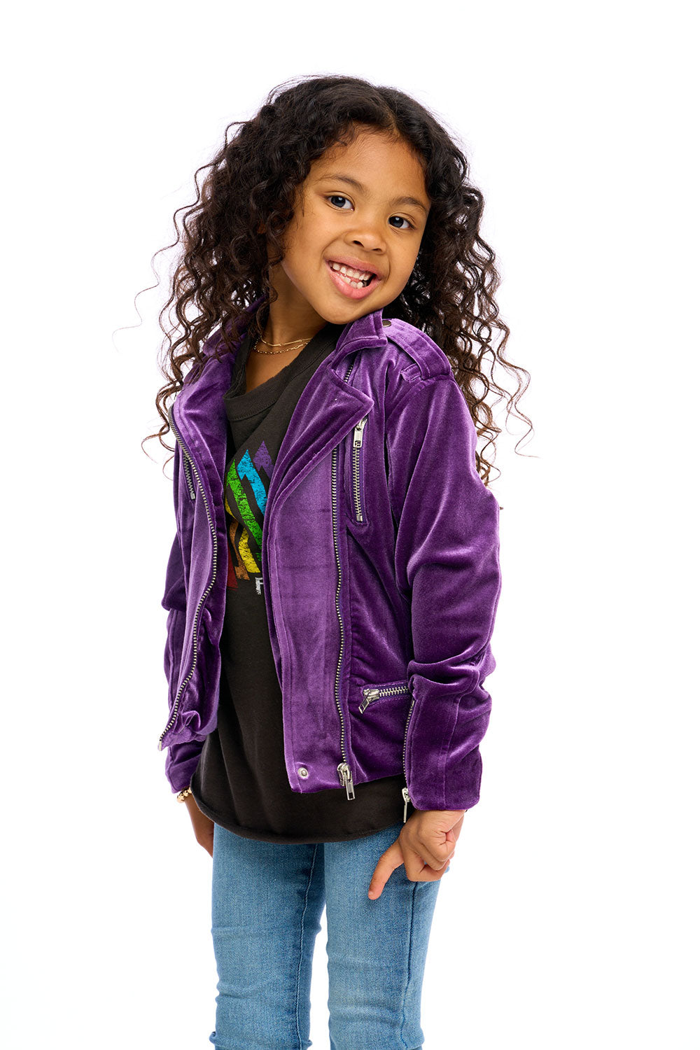 Stretch Velvet Moto Jacket Girls chaserbrand