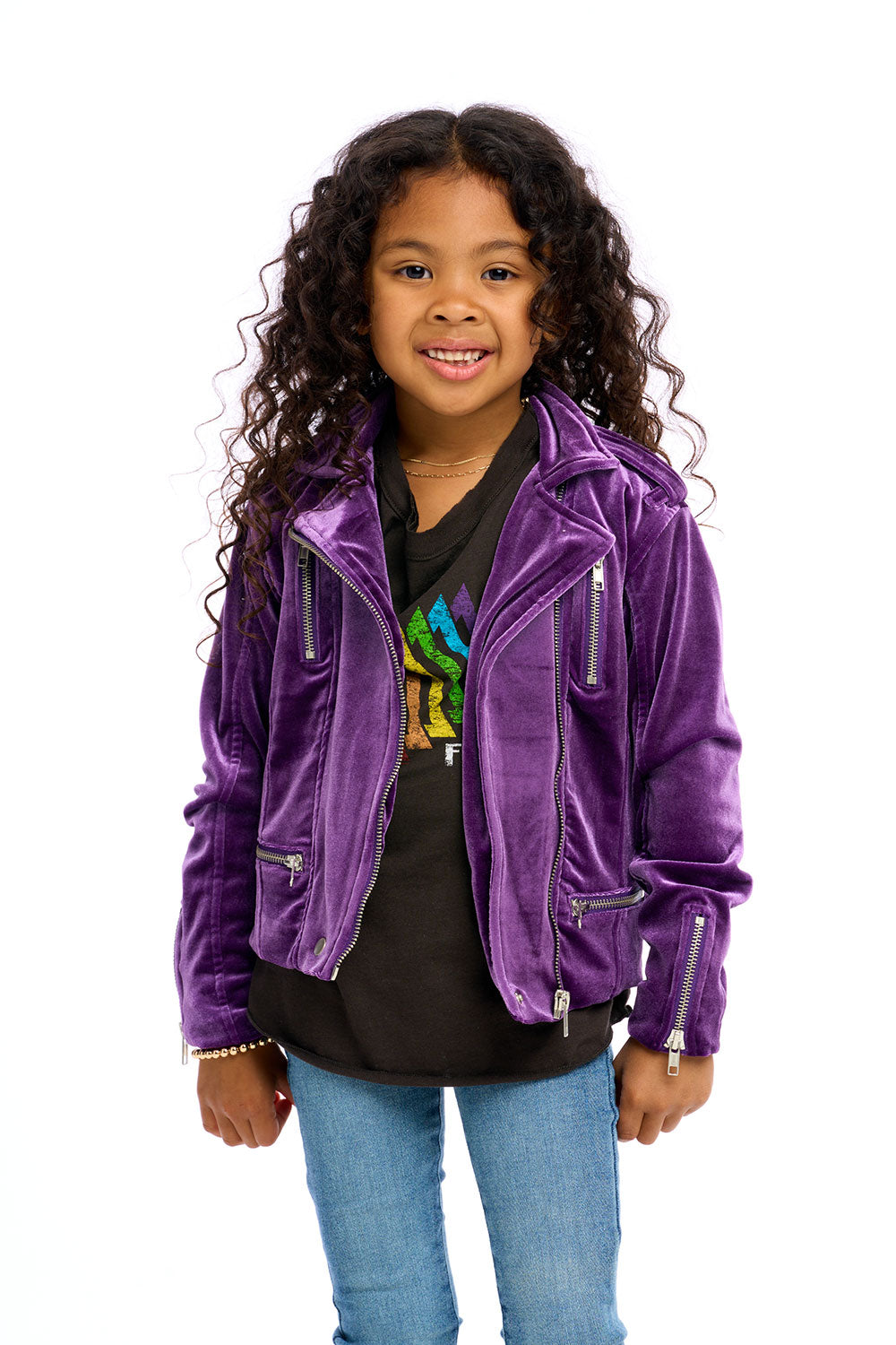 Stretch Velvet Moto Jacket Girls chaserbrand