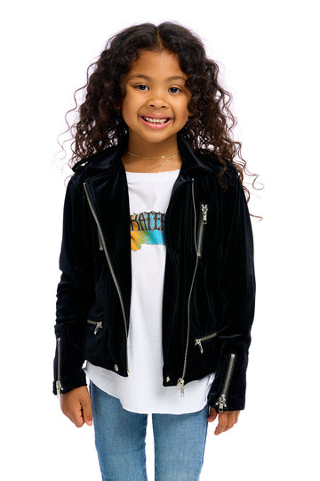 Stretch Velvet Moto Jacket Girls chaserbrand