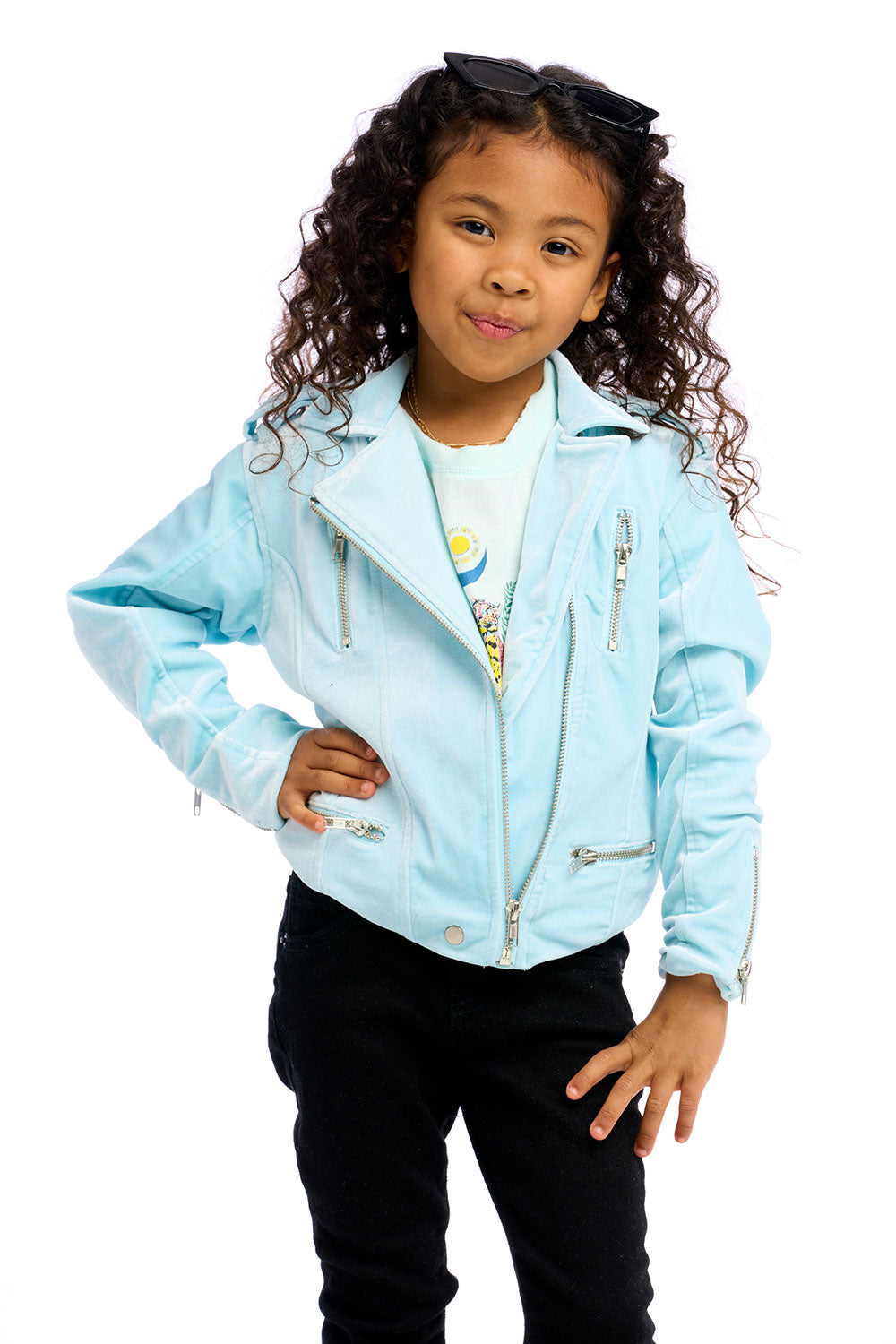 Stretch Velvet Moto Jacket Girls chaserbrand
