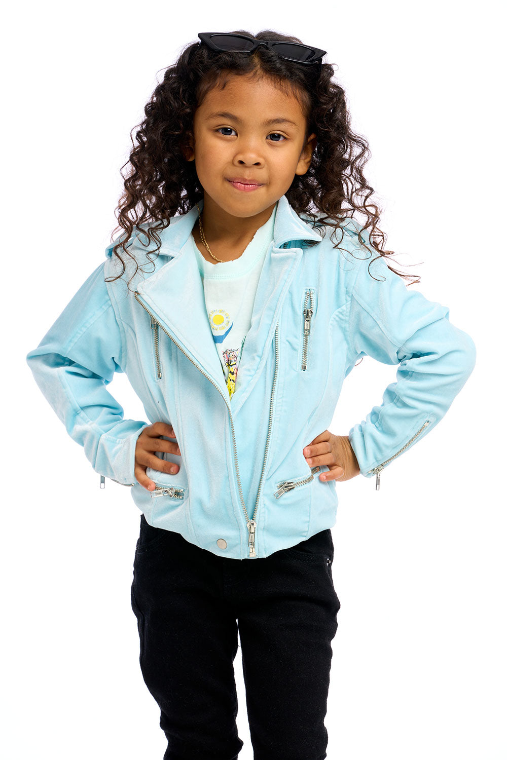 Stretch Velvet Moto Jacket Girls chaserbrand