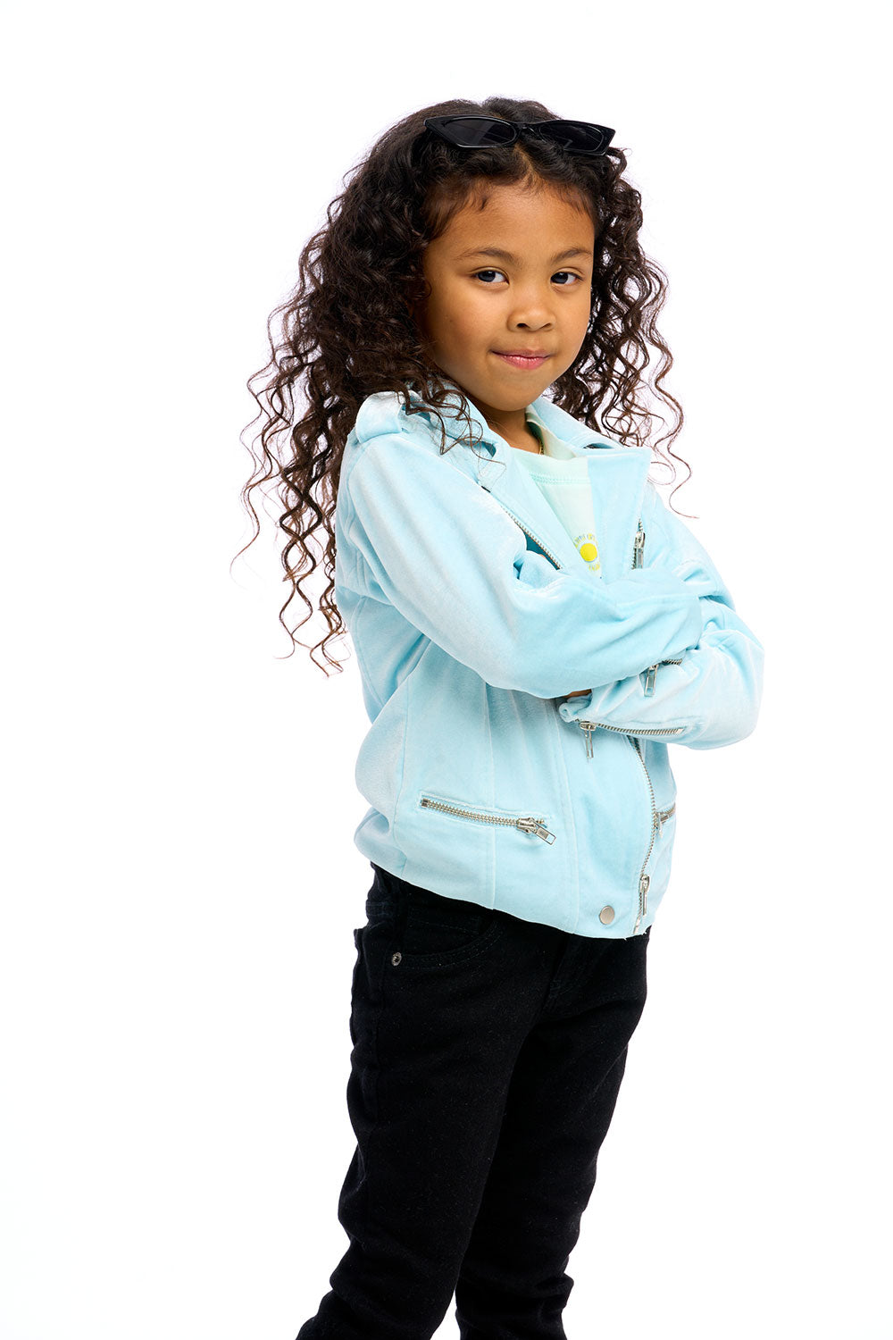 Stretch Velvet Moto Jacket Girls chaserbrand