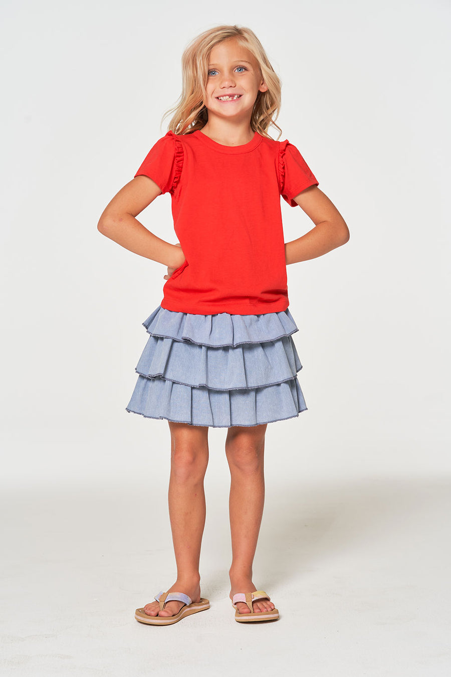 Girls Coastal Cloth Tiered Ruffle Skort GIRLS chaserbrand