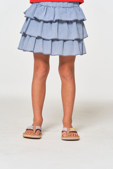 Girls Coastal Cloth Tiered Ruffle Skort GIRLS chaserbrand