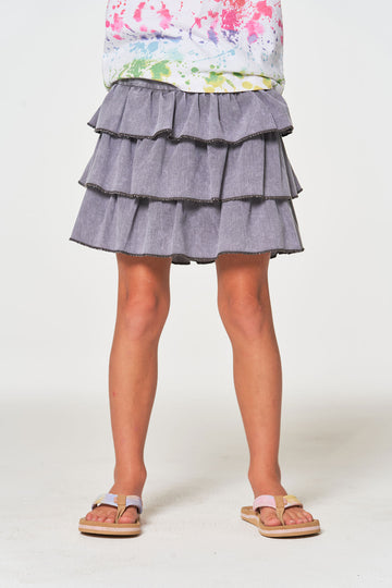 Girls Coastal Cloth Tiered Ruffle Skort GIRLS chaserbrand