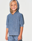 Girls rPET Cozy Knit 3/4 Puff Sleeve Hoodie GIRLS chaserbrand
