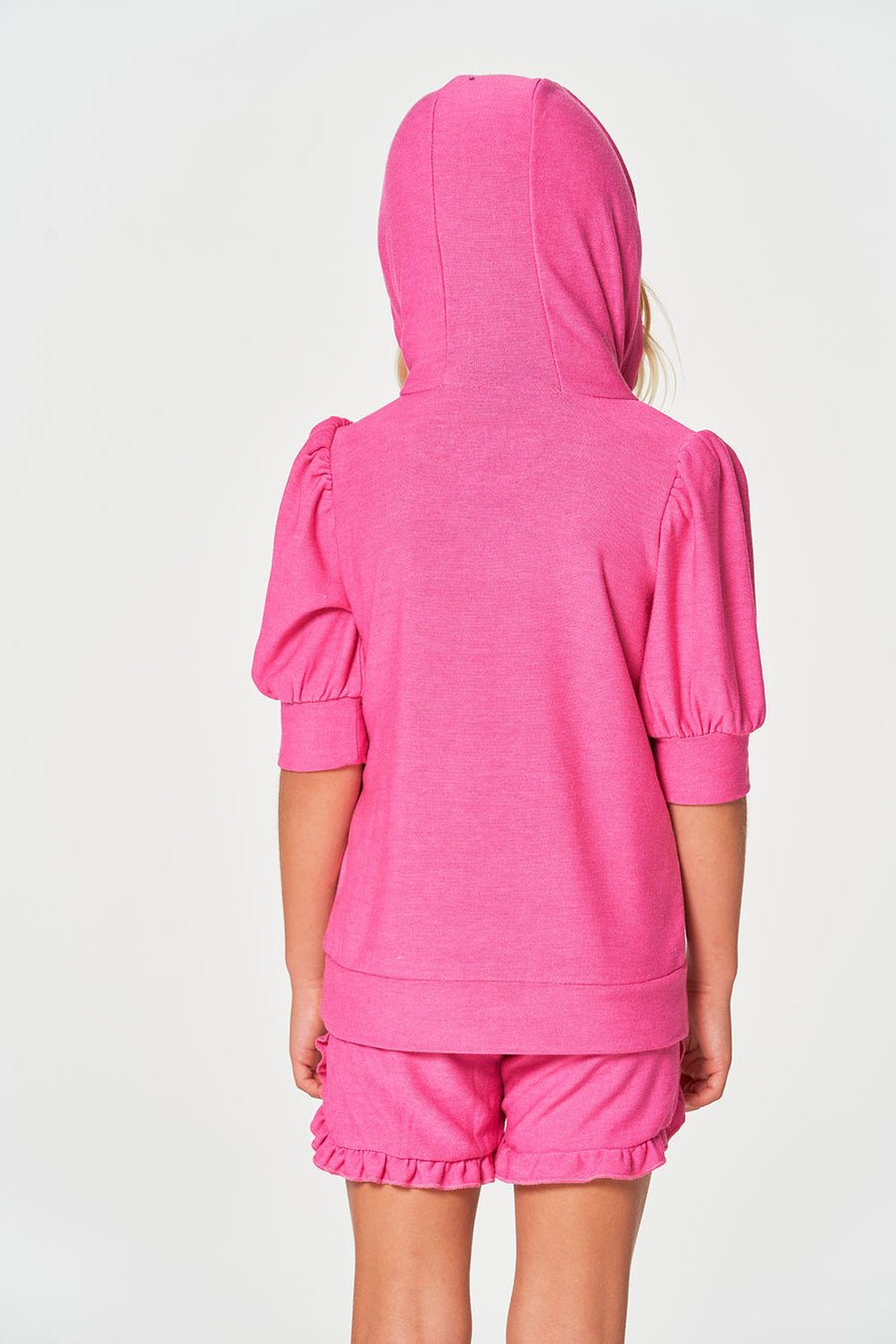 Girls rPET Cozy Knit 3/4 Puff Sleeve Hoodie GIRLS chaserbrand