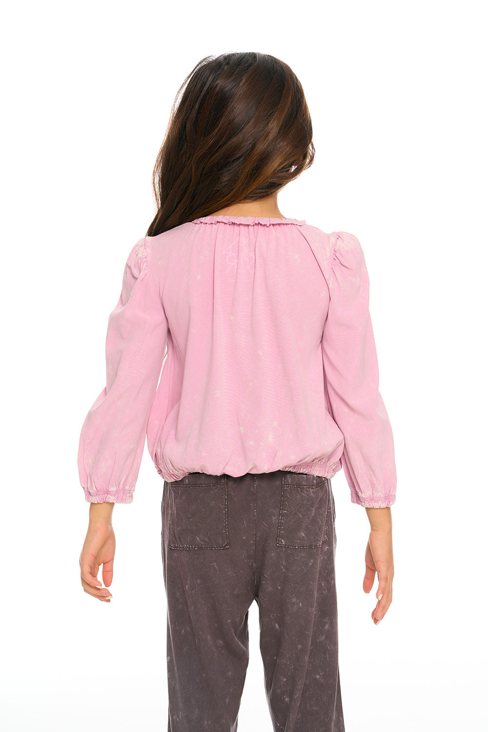 Ruffle Neck Pocket Shirred Tee GIRLS chaserbrand