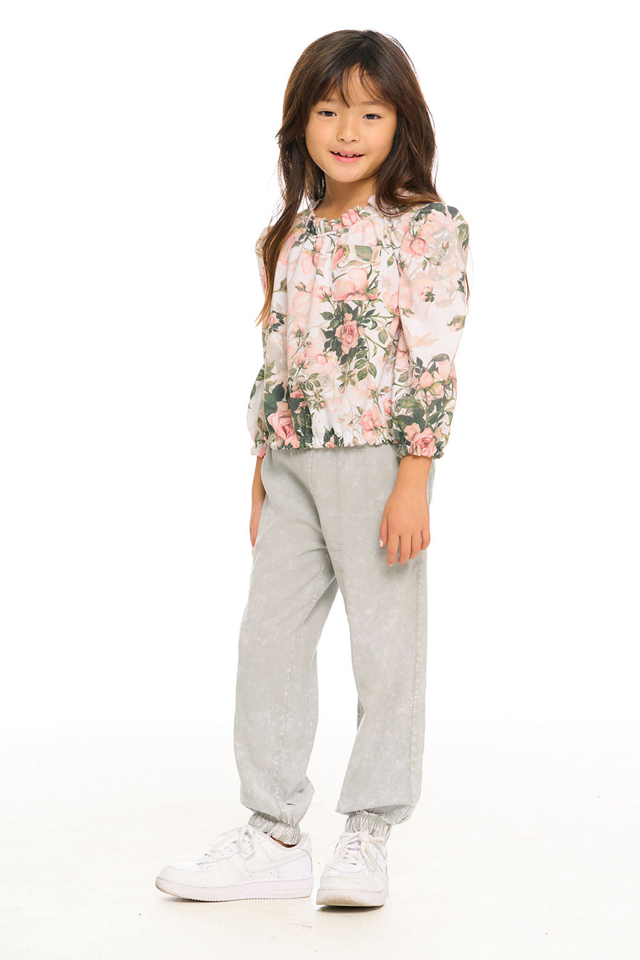 Ruffle Neck Pocket Shirred Tee GIRLS chaserbrand