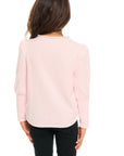 Semi Cropped Hi Lo Mock Neck Puff Sleeve Pullover GIRLS chaserbrand