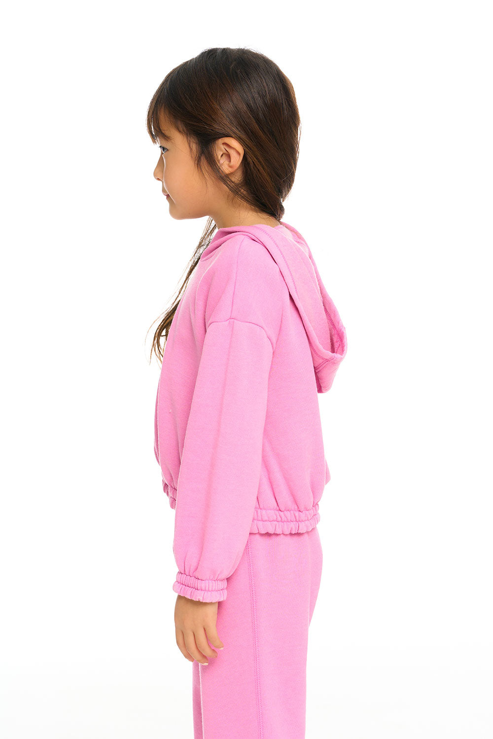 Semi Cropped Shirred Hoodie Pullover GIRLS chaserbrand