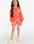Smiley Flower & Hearts Girls Pullover Hoodie Girls chaserbrand