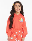 Smiley Flower & Hearts Girls Pullover Hoodie Girls chaserbrand