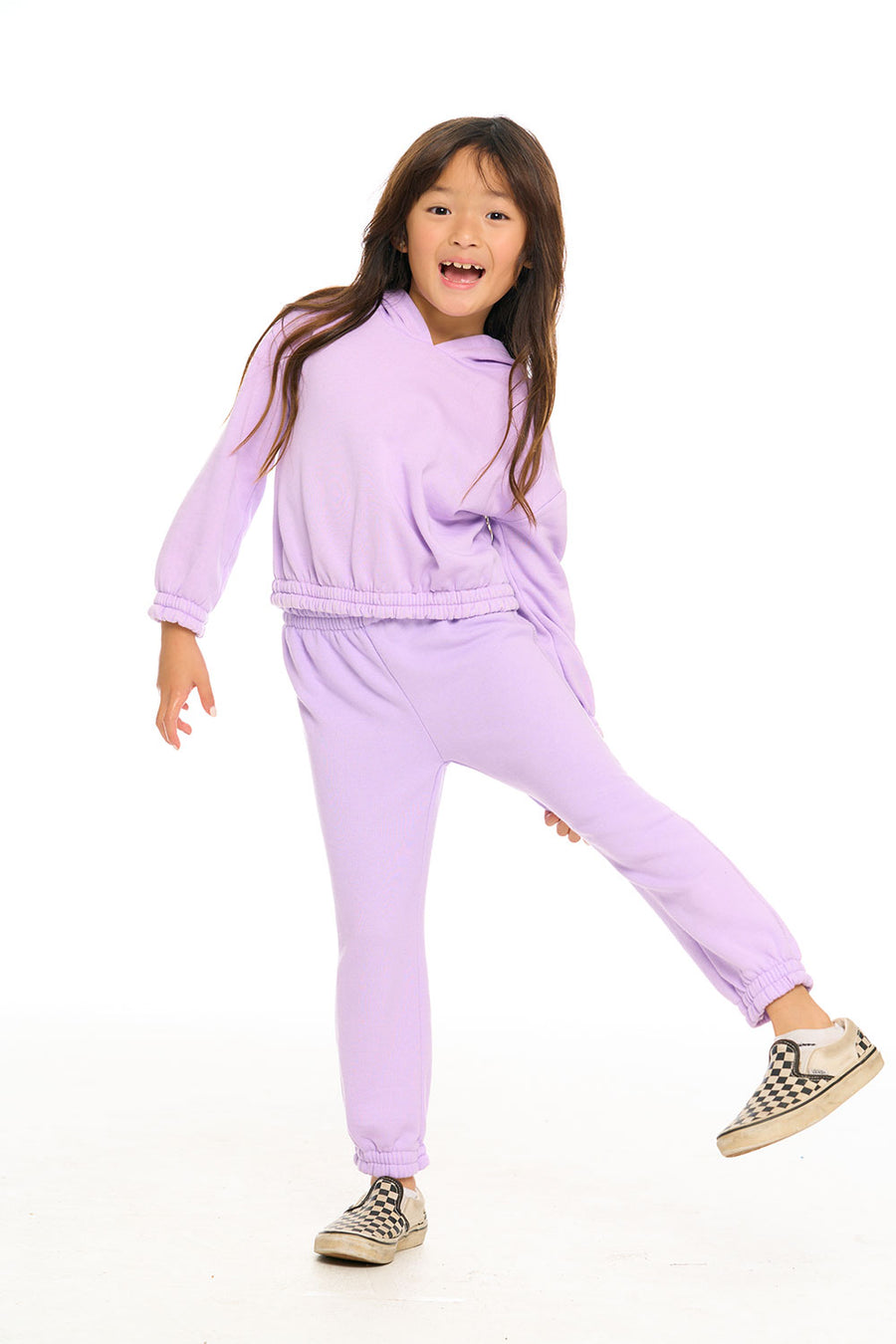 Semi Cropped Shirred Hoodie Pullover GIRLS chaserbrand