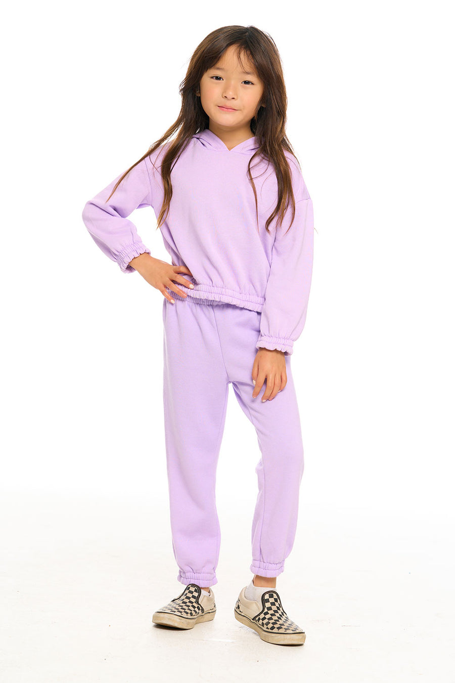 Semi Cropped Shirred Hoodie Pullover GIRLS chaserbrand