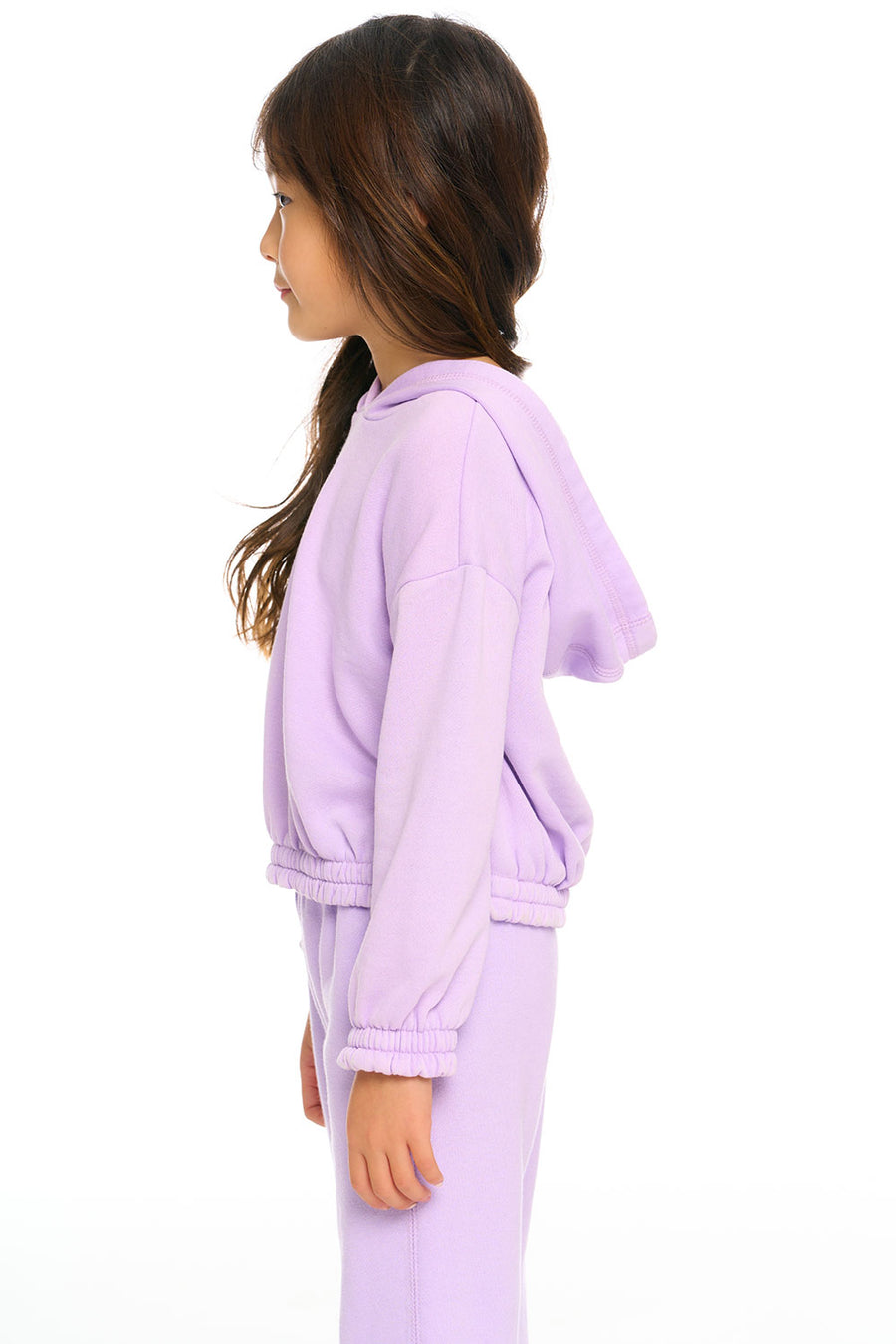 Semi Cropped Shirred Hoodie Pullover GIRLS chaserbrand