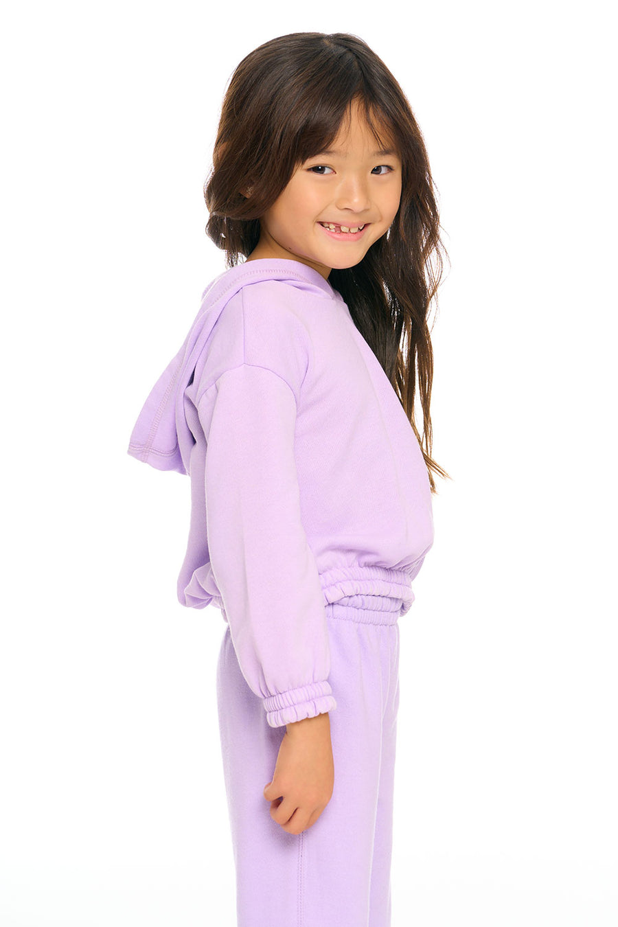 Semi Cropped Shirred Hoodie Pullover GIRLS chaserbrand