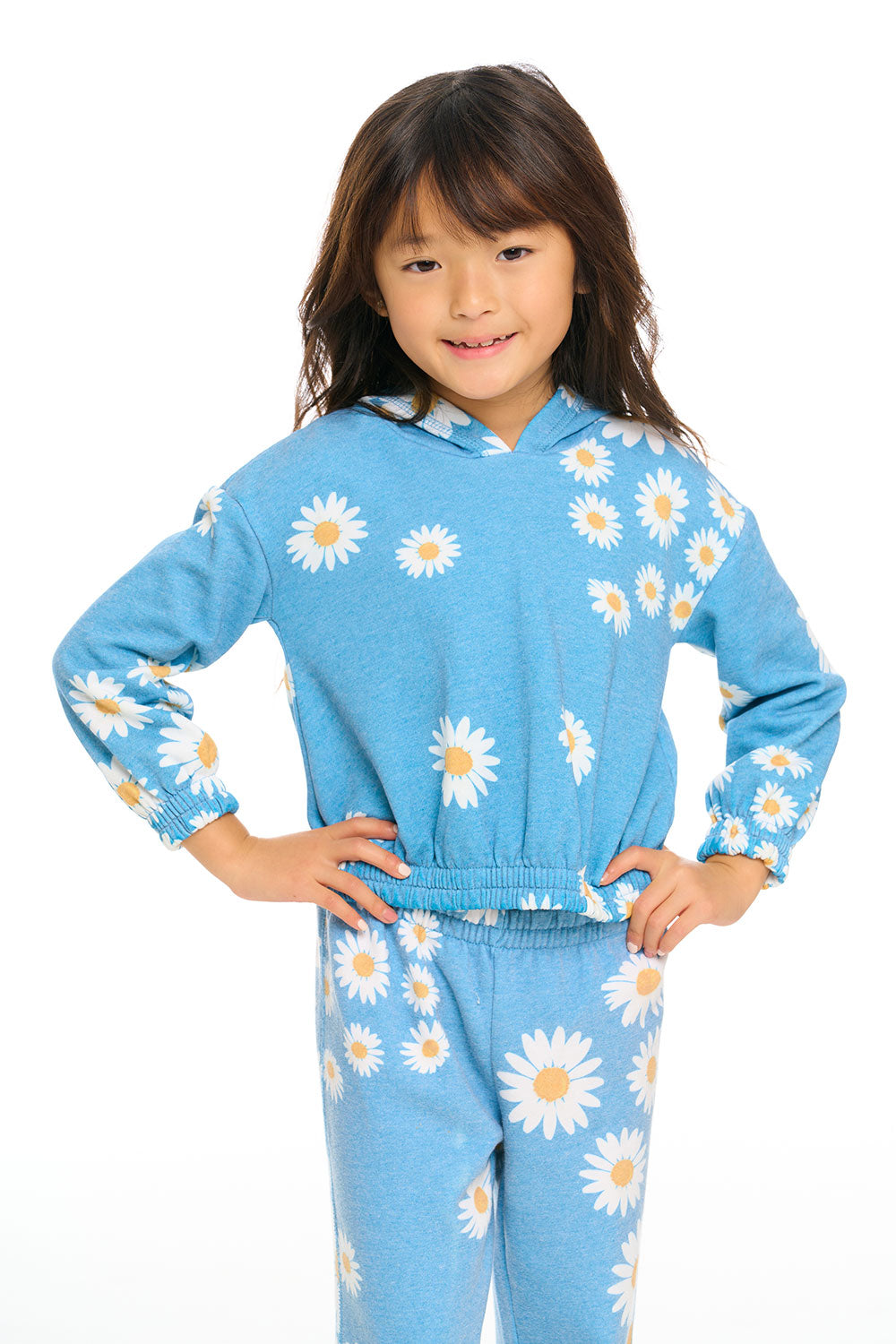 Semi Cropped Shirred Hoodie Pullover GIRLS chaserbrand