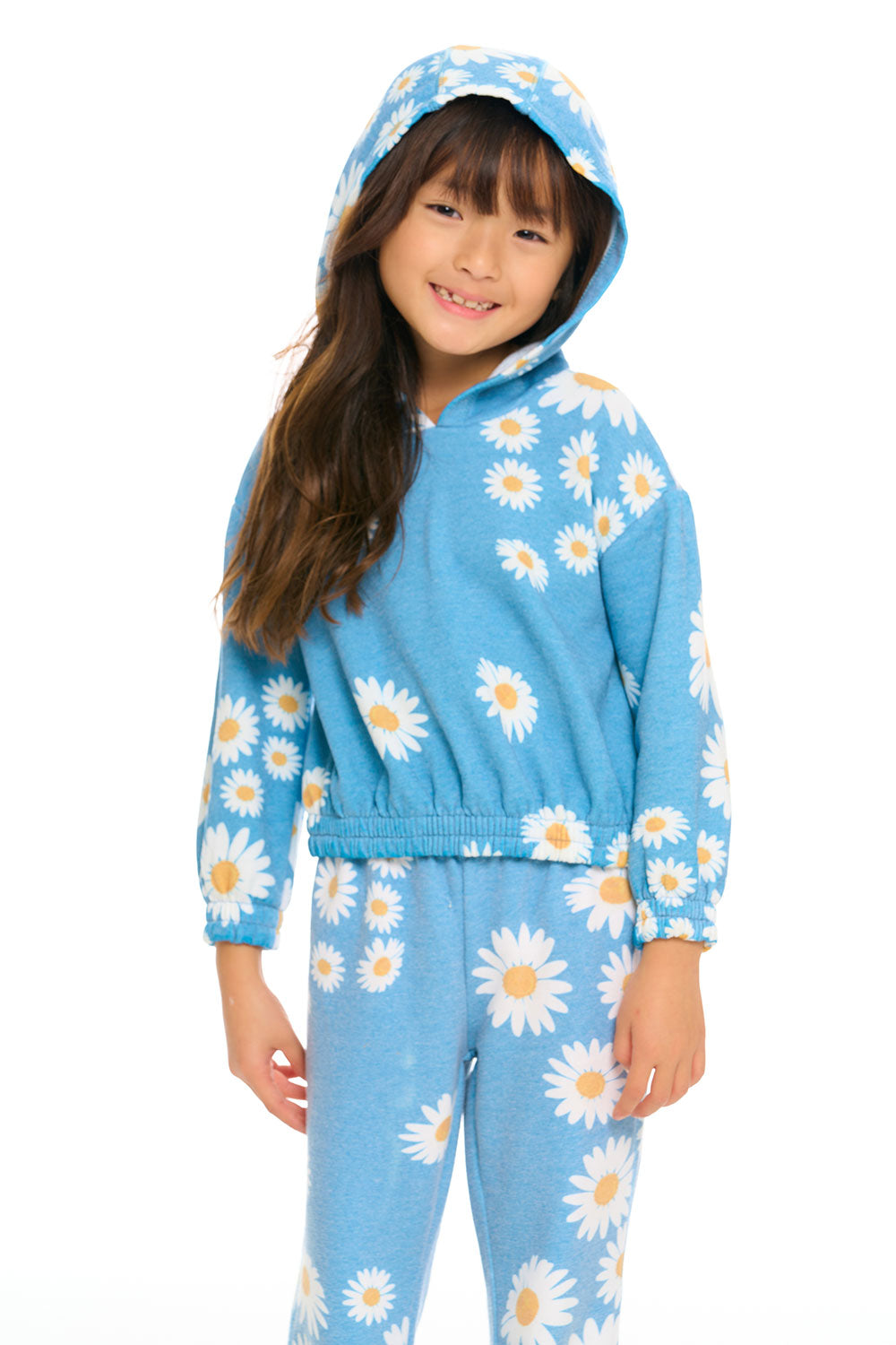 Semi Cropped Shirred Hoodie Pullover GIRLS chaserbrand